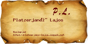 Platzerjanó Lajos névjegykártya